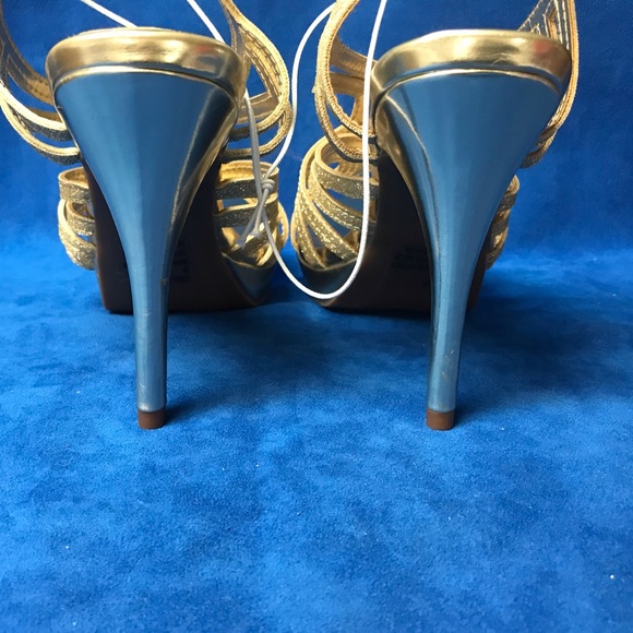 Sugar strappy gold shimmer heels - Picture 6 of 7